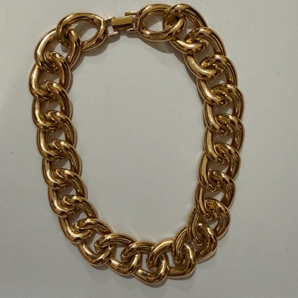 Bold Vtg Napier Chunky Gold-Tone Link Choker Necklace - Picture 5 of 9